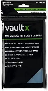 Vault X Graded Trading Card Slab Sleeves, Bags for Universal Fit for BGS, SGC, ACE Cases and More, Collectible Card Games, Sports, TCG (100 Pack)