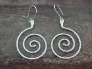 Native American Sterling Silver Swirl Dangle Earrings - Jamon