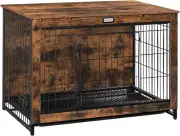 Dog Crate Furniture, 38.6" Large Dog Kennel Indoor, Wooden Cage with Pull-Out Tr