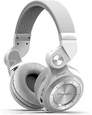 [Bluedio] T2 Plus Bluetooth Headphones On Ear with Micro SD Card Slot/FM Radio, 57mm Driver Folding Wireless Headset, 40 Hours Play Time,Wired and Wireless Headphones for Cell Phone/PC (White)