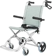 Aluminium Alloy Folding Wheelchair Ultralight Manual Wheelchair with Handbrakes Lightweight Transport Wheelchair for Elderly, Support 75kg/165lb