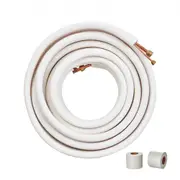 VEVOR 15240mm Mini Split Line Set, 6.4 & 12.7mm O.D Copper Pipes Tubing and Triple-Layer Insulation, for Mini Split Air Conditioning Refrigerant or He