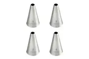 4x Mondo Stainless Steel #8 Round Piping Tip Icing Cake Decorating Nozzle Silver