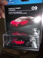 Poster cars 1/64 Bugatti Chiron supersports red & black NIB