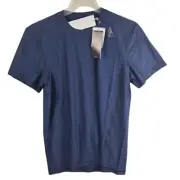 Adidas Mens BR2832 Athletic Heather Tee Climalite Short Sleeve T-shirt Blue SZ S