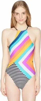 Rip Curl Junior's M 5-7 Medium Surf Candy One Piece Swimsuit Cheeky Multicolor
