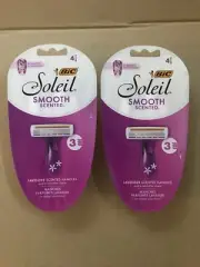 BIC SOLEIL SMOOTH SCENTED LAVENDER DISPOSABLE RAZORS 2 Pack - 8 Total Razors