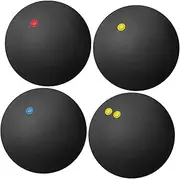 Generic 4 Pcs Squash Small Sports Balls Sports Party Favors Flexible Racket Ball Bounce Balls Indoor Racket Ball Sports Birthday Party Favors Small Racket Ball Racket Balls Rubber Black
