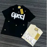 在飛比找蝦皮購物優惠-Gucci 刺繡蜜蜂棉冷棉 T 恤 - Gucci 男女 T