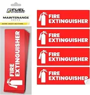 Fire Extinguisher Sticker for Business - Office, Commercial, Landlord (Short Term Rental) - High Visibility Fire Extinguisher Sign for Safety and Compliance. Size 6" x 2", 4 Labels