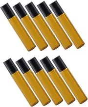 Ipetboom 10pcs Glass Roller Bottles with Lid Refillable Perfume Containers Leak and Portable for Essential Oils and Skin Care for Travel and Daily Use
