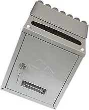 Angoily Retro Wall Mounted Mailbox with Lock Rain Letter Box for Home Office Garden Vintage Design Lightweight Space Saving Outdoor Storage