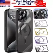 For iPhone 16 15 14 13 12 11 Pro Max Plus Case Magsafe Stand Shockproof+Screen