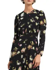 Hobbs London Windermere Printed Silk Blend Dress