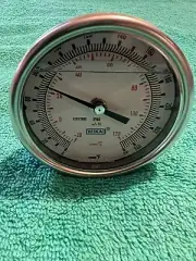 Wika Bimetal Thermometer, ½NPT, 0-250°F, TG53 3" BACK MOUNT ADJUSTABLE STEM: 4"