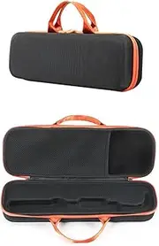 [EUGOOCX] Hard Travel Case Storage Bag for Dyson Airstrait Hairdryer Straightener Portable Protective Case (Black Orange)