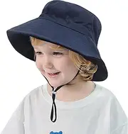 [zoogobee] Toddler Sun Hat Baby Bucket Hat with Adjustable Drawstring Breathable Toddler Sun Protection for Outdoor Beach Travel