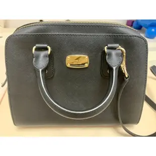 Michael Kors 保齡球包 波士頓包 黑 SAFFIANO 35S3GSAS1L SM SATCHEL