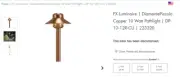 FX Luminaire DiamantePiccolo Copper 10 Watt Pathlight DP-10-12R-CU 223320