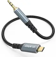 USB C to Aux Cable 1 ft, USBC to 3.5mm Audio Aux Cord, 30.5cm Short Type C to Auxiliary 1/8 Jack Adapter Male to Male for iPhone 16 15 Pro Max Plus, Galaxy S24 S23, Headphone, Tablet, Amplifier