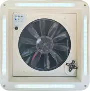 RV Roof Vent Fan 12V Auto Remote Control 14'' Inch 10 Speed (Smoke with Light)