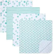 Spasilk Baby 4 Pack 100% Cotton Flannel Receiving Blanket