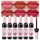 Juego De 6 Colores De Pintalabios Liquido Vino Tinto Mate Tinte Labios De Vino