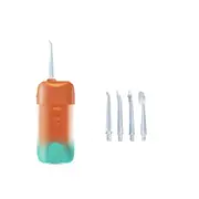 Cordless Water Flosser with 4 Tips 200ml Mouth Washing Machine Teeth Cleaning Water Irrigator-Orange