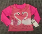 BNWT Pumpkin Patch Sz 6-12mth Swan Print Rash Top