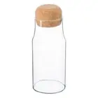 Glass Storage Bottle with Cork Lid Modern Kitchen Pantry Food Canister 375ml