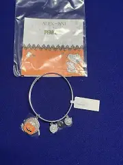 Alex And Ani Peanuts Halloween Snoopy Pumpkin Bangle Bracelet Silver-Tone NEW