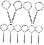 10pcs Metal Screw Hooks Eye Bolts Heavy Duty for Wall Fixing Swing Hammocks Jewelry Holders