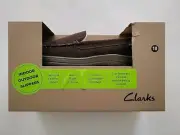 NEW Clarks Mens Venetian Moccasin Suede Leather Slippers Brown Size 10