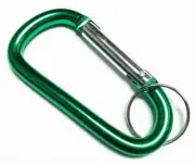 100pc 3" Aluminum Carabiner D-Ring Keychain Key Chain Spring Clip Snap Hook GRN
