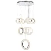 Telbix Lighting Luna 10 Light Tri-Colour LED Pendant Light - Chrome