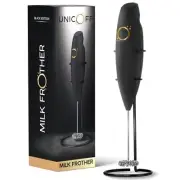 Milk Frother Matte Black - Coffee Frother Handheld with Electric Whisk - 1900...