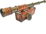 Portable Brass Pirate Telescope with Box/Case, Sailor House Decoration, Pirate Ship Toy, Gift