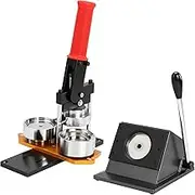 Magnet Maker Machine 2.28in(58mm) Button Maker Machine DIY, 1 Press Machine+1 Paper Cutter+100 Sets of Safety Pin Badge Materials(Color:Press Machine+Paper Cutter+100Sets Badge Supplies)