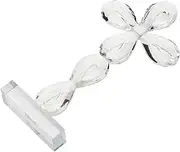 LIFKICH Crystal Cross Figurine Decorative Cross Shaped Ornament for Home Office Compact Religious Desk Decoration Unique Photography Prop for Christians Believers