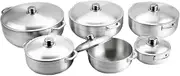 Folpus 6X Aluminum Stock Pot Pot Set Nonstick with Handle Kitchen Cookware Set with Lid for Camping Kitchen Restaurant Gravies Sauce