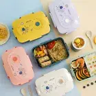 Bpa-free Lunch Box Picnic Leakproof Astronaut with 3 Compartments Utensil Set