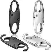 Milifox 4 Pcs Zipper Clip Theft Deterrent Anti Theft Zipper Lock Double Opening Zipper Pull Purse Lock Add-on Accessory for Travel, Luggage, Backpack, Purse Closed (2 Black and 2 Silver)