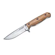 Magnum by Boker Fixed Blade Knife 440A Steel Zebra Wood Handle with Sheath