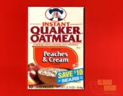 Quaker Instant Oatmeal vintage box art 2x3" fridge magnet Peaches & Cream