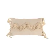 Maine & Crawford Kylen 50x30cm Fringed Cushion Sofa/Bed Pillow Home Decor Beige
