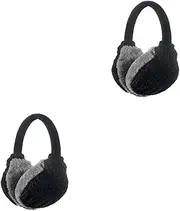 [WRITWAA] Pcs Adjustable Knitted Ear Muffs Women's Beanie Earmuffs Faux Fur Lining for Winter