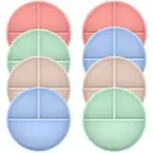 8Pcs 9inch Divided Dinner Plates Unbreakable Portion Control Dinner Diet ☽