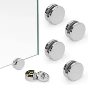 Mirror Glass Clips Mirror Wall Holder Clips Mirror Glass Hanging Bracket Glass Mounting Round Clips in Bathroom Mirror Fix Kit Set 8 Pcs