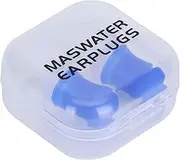 2Pcs Waterproof Noise Reduction Silicone Ear Plugs Swimming Protective for Bathing Long‑term Wear (Blue large size + pp box)
