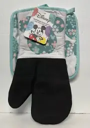 Minnie Mouse Disney Oven Glove Mitt and Potholder Combo Pack Green Free Ship